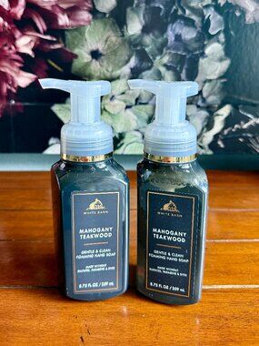 NEW 2-Pc MAHOGANY TEAKWOOD Foaming Hand Soap Bath & Body Works